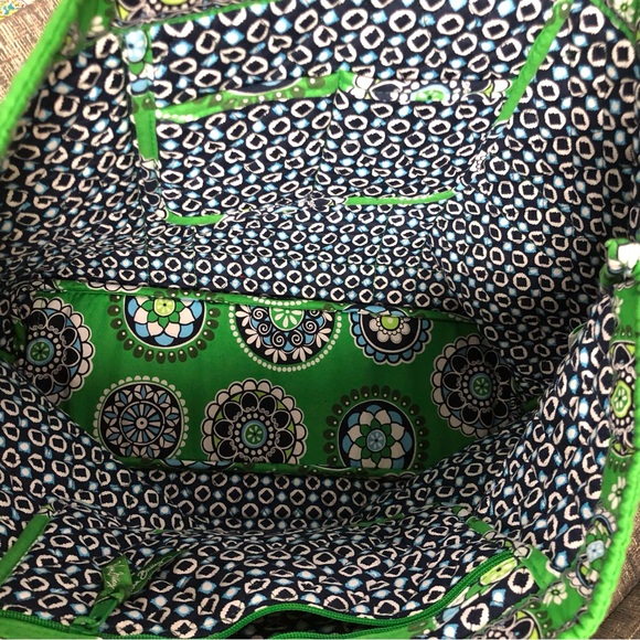 Vera Bradley Green and Blue Floral Tote Set - Picture 8 of 9